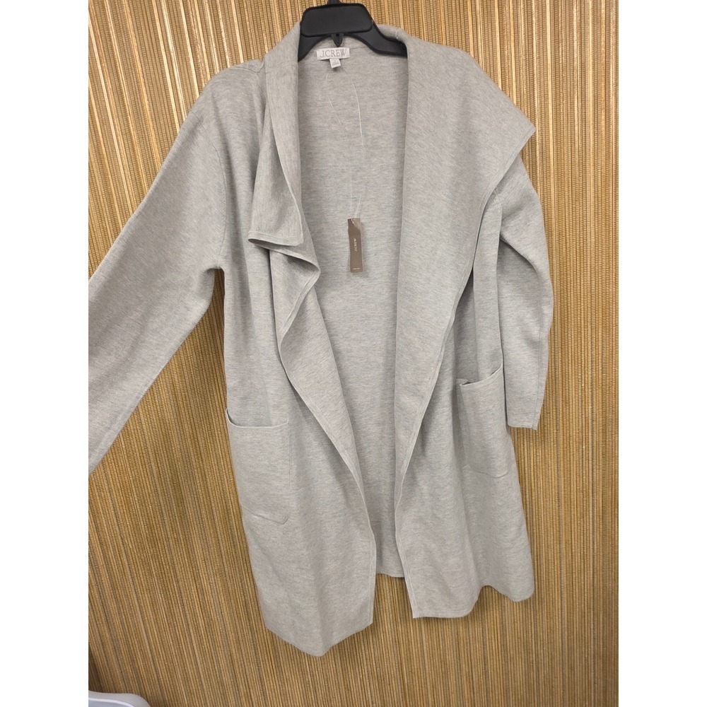 J.Crew Ella Open-Front Blazer Coatigan Grey Merino Wool Blend NWT Womens Small